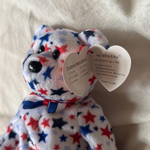 Ty Beanie Babies Bear  “Red White & Blue”! - Picture 3 of 6